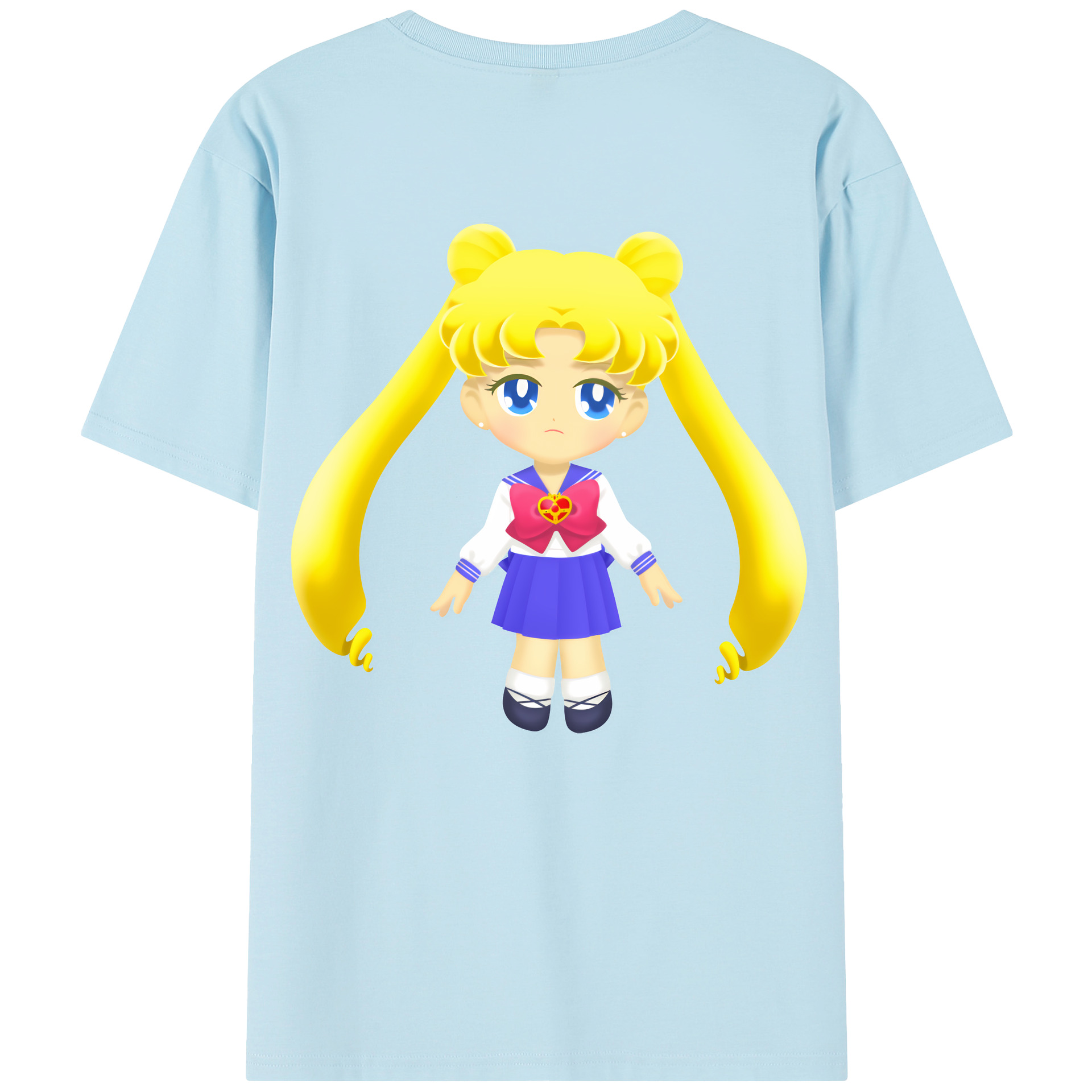 （画像用） 美少女戦士セーラームーン 愛野 美奈子 あいの みなこ Sailor Moon Aino Minako 綿100％半袖Tシャツ（背面プリント）